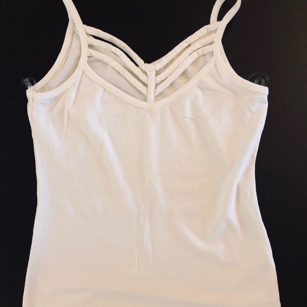 Heart & Hips White Caged Spaghetti Strap Top